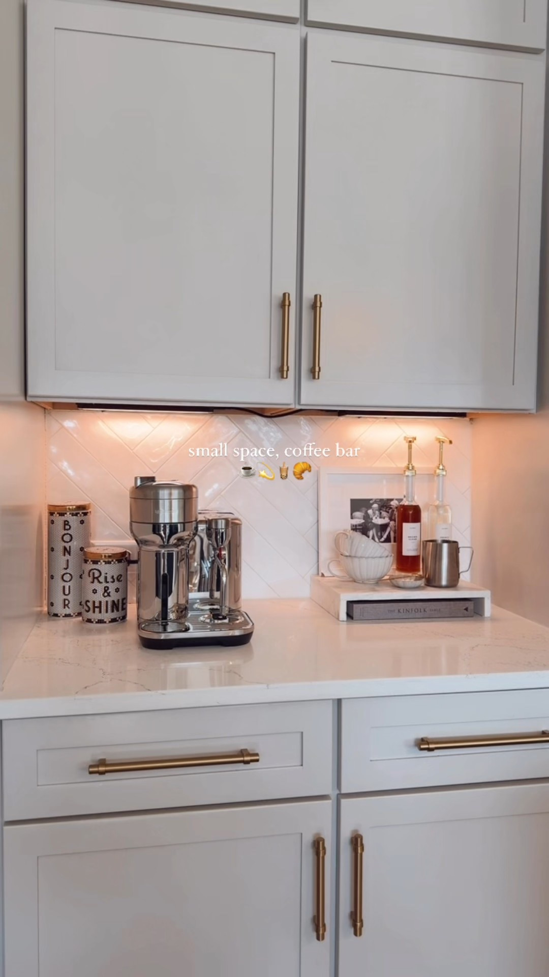 small space, coffee bar ☕️ | the perfect little set up for a cozy coffee bar, I swear coffee tastes better in a cute spot 🤭

-save for inspo 🫶🏼

#coffeebar #coffeespot #coffeerecipes #amazonhome #amazonfinds #smallspaceliving #kitchendecor #spring 

#LTKHome #LTKSaleAlert #LTKSpringSale