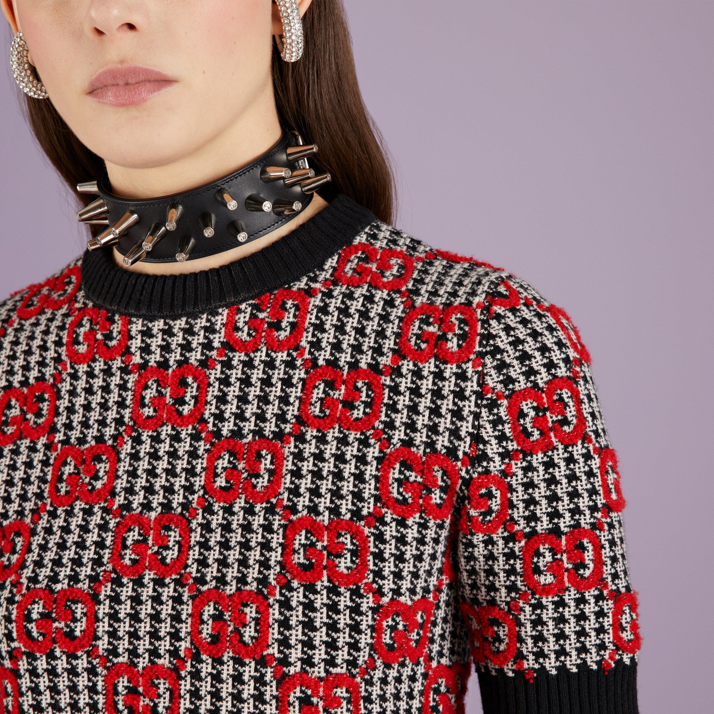 GG wool houndstooth top | Gucci (US)