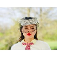 Vintage Pillbox Veil Hat, 1950S-60S Millinery, Church Wedding Tea Party Retro Jacket O Hat | Etsy (US)