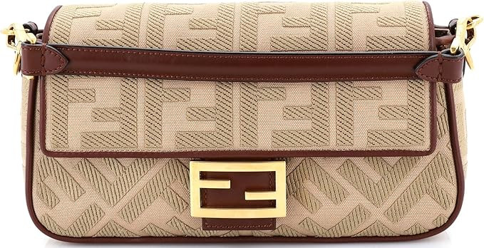 Amazon.com: Fendi, Pre-Loved Baguette NM Bag Zucca Embroidered Canvas Medium, Neutral : Luxury St... | Amazon (US)