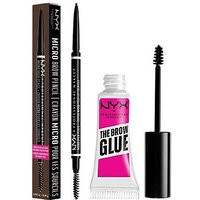 NYX Professional Makeup Ash Brown Microbrow and Clear Brow Glue Duo | Boots.com