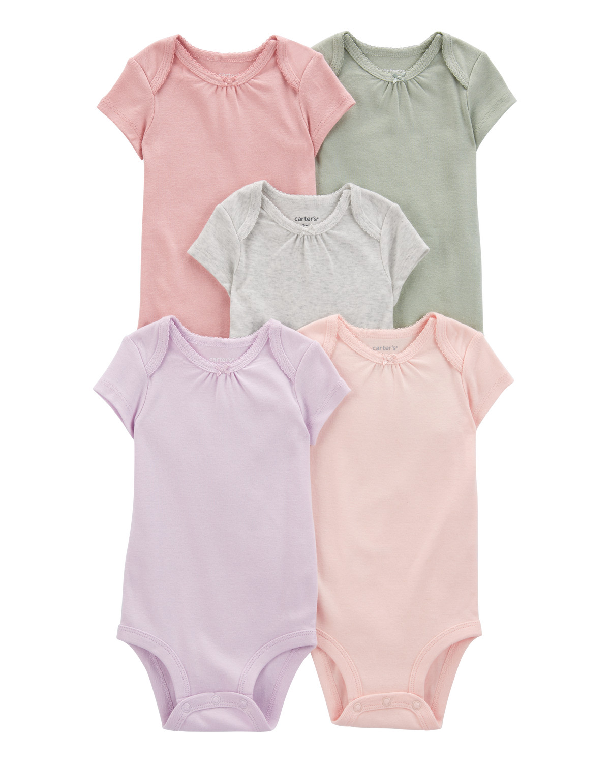 Baby 5-Pack Short-Sleeve Bodysuits | Carter's Inc