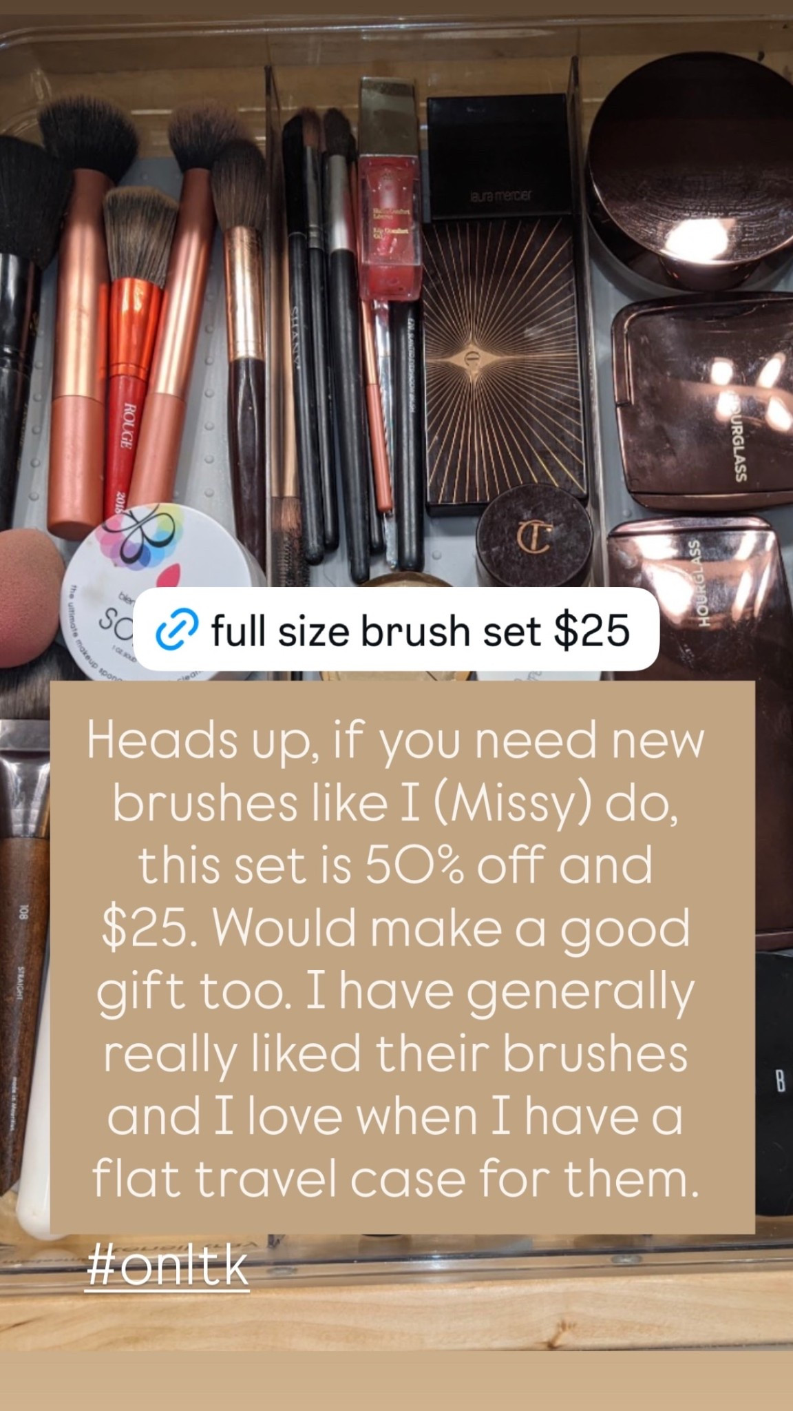#onltk  
Great makeup brush set. Would make a good gift too. I have generally really liked their brushes and I love when I have a flat travel case for them.

#LTKgrwm #LTKBeauty