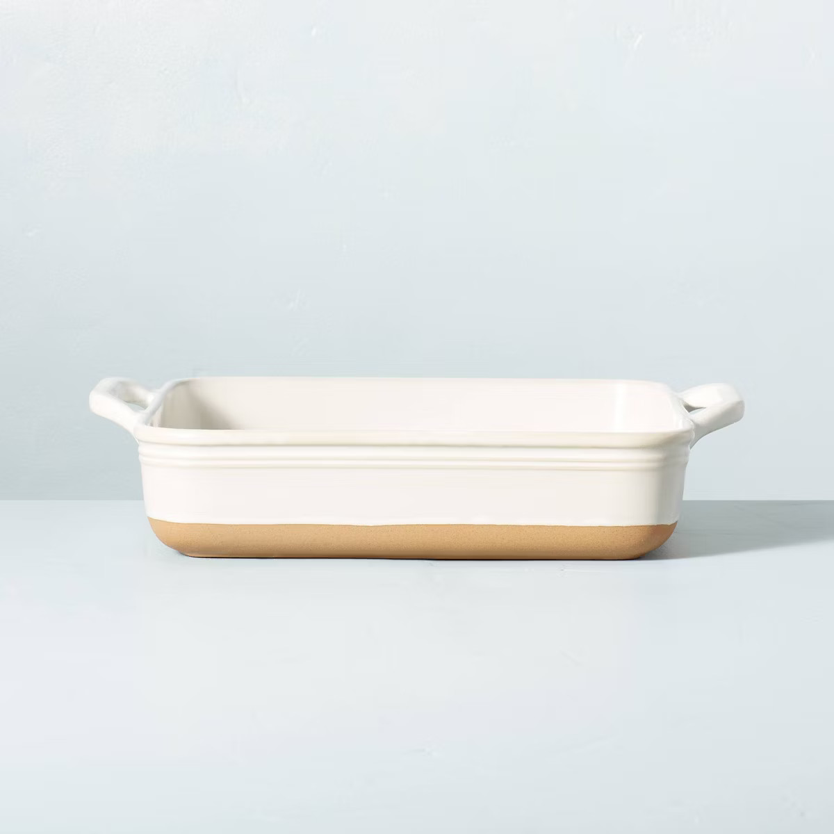 3qt Square Stoneware Baking Dish with Handles Cream/Clay - Hearth & Hand™ with Magnolia | Target