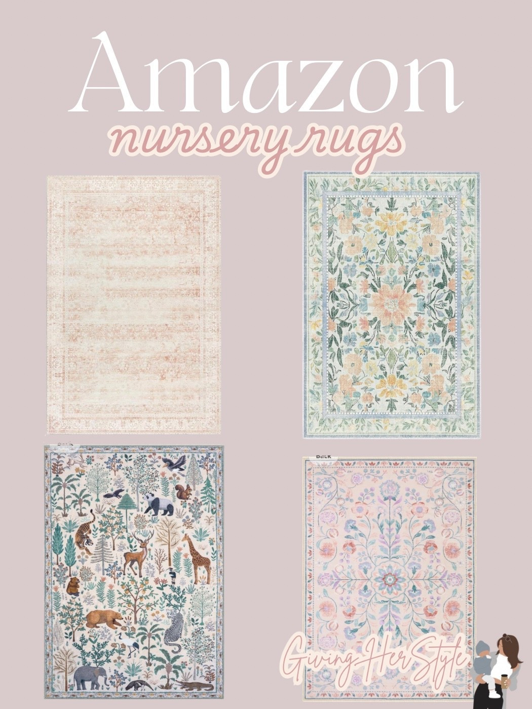 Cozy, cute, and functional! These Amazon nursery rugs are the perfect finishing touch for your little one’s room. Whether you're going for a neutral nursery aesthetic or a bold, playful vibe, I’ve rounded up the best nursery rugs that are soft, affordable, and easy to clean. Tap to shop my favorite nursery area rugs for boys, girls, or gender-neutral spaces!

Nursery finds, nursery decor, nursery rugs, rugs for kids rooms, home, home decor, amazon home, Amazon baby, Amazon nursery, Amazon rugs #rugs #home #homedecor #amazon #nursery

#LTKKids #LTKHome #LTKBaby