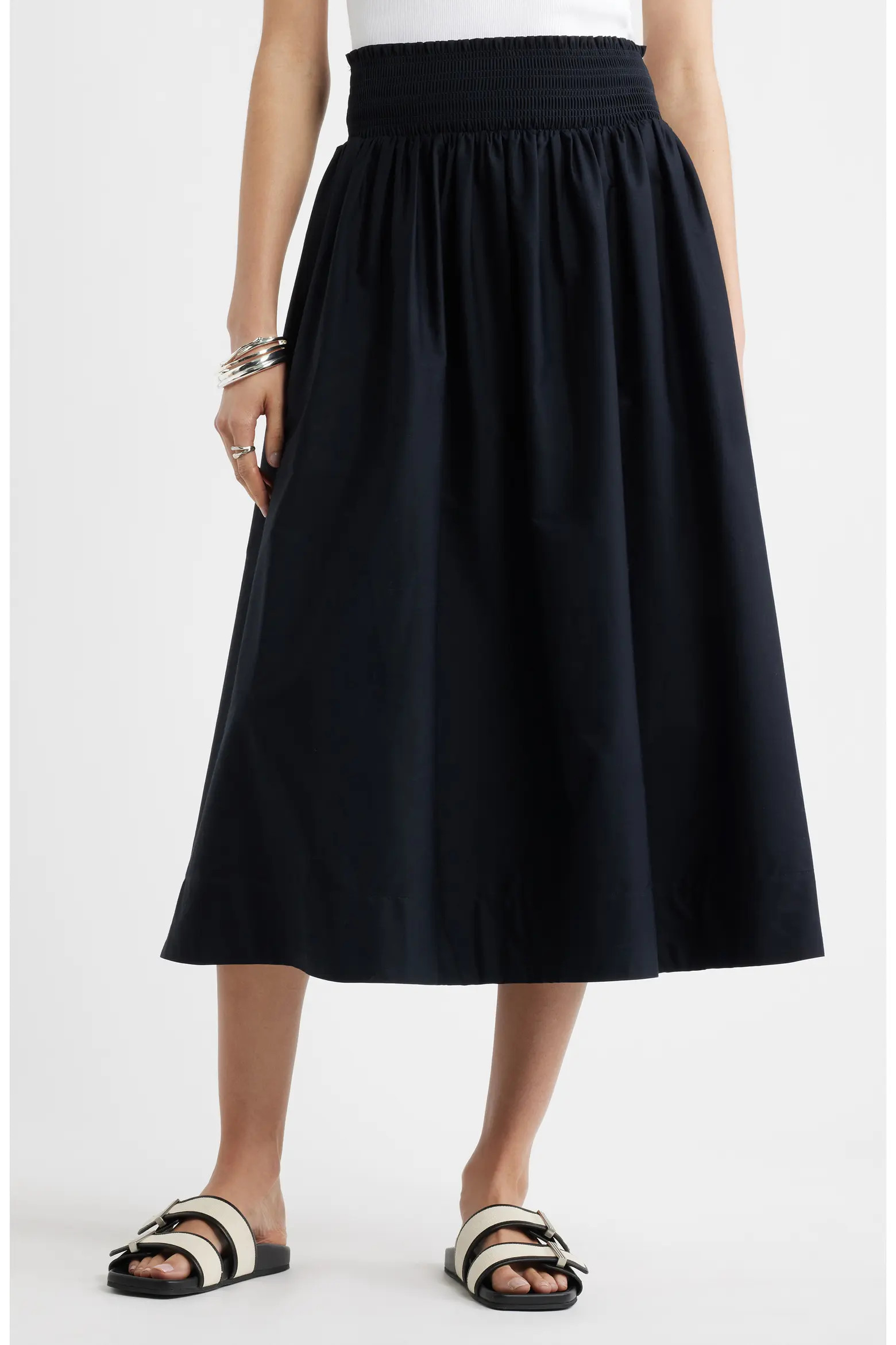 Smocked Cotton Midi Skirt (Women) | Nordstrom | Nordstrom