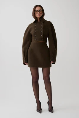 Jemima Mini Skirt / Chocolate | MESHKI | M | MESHKI US