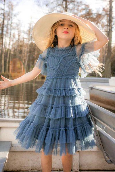 Mini Whimsical Dress in Slate Blue | Ivy City Co