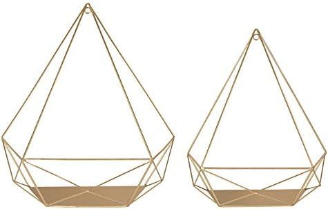 Kate and Laurel Prouve Decorative Geometric Multi-use Metal Wall Display Shelves, Gold, 2 Piece S... | Amazon (US)