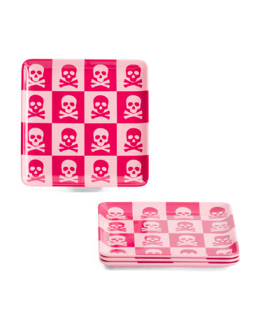 4pk Melamine Skull App Plates | TJ Maxx