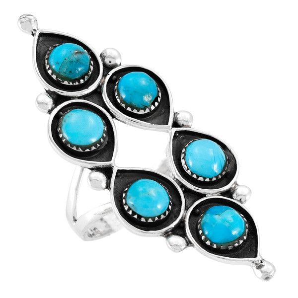 Turquoise Ring Sterling Silver R2519-C75 | TURQUOISE NETWORK
