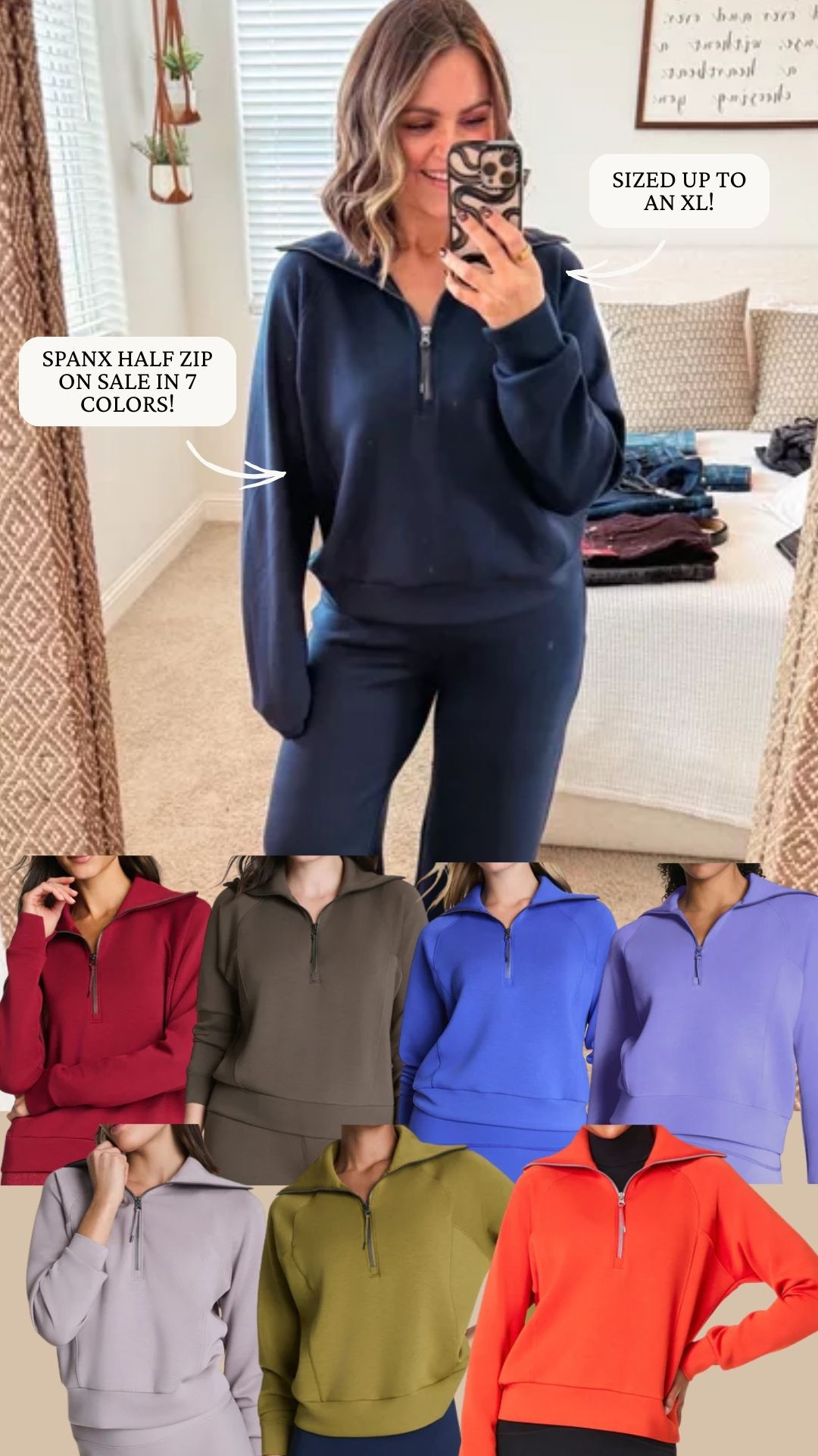 Half Zip from Spanx is on sale in 7 colors right now! I sized up to an XL!

new arrivals, sale alert, spanx, finds under 100, winter fashionm athleisure, midisze fashion, courtney hamilton 

 #LTKSeasonal #LTKSaleAlert #LTKFindsUnder100
