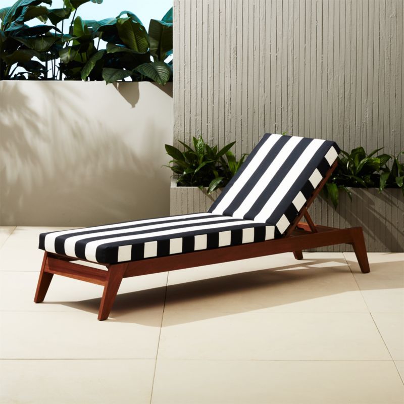 Filaki Lounger with Black and White Stripe Cushion + Reviews | CB2 | CB2