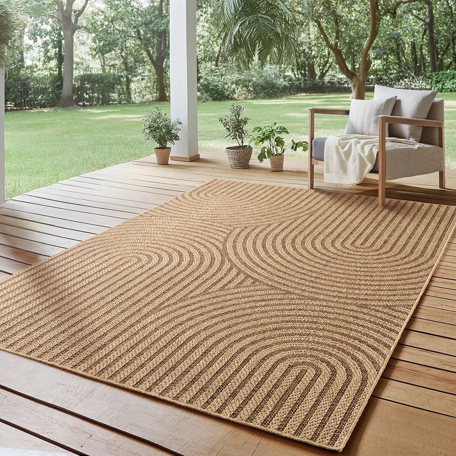 SIMPEX Indoor Outdoor Teppich Wetterfest- pflegeleicht im nat\u00fcrlichen Jute-Look, Sisal Teppi... | Amazon (DE)