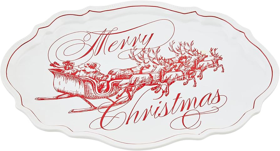 Mud Pie Toile PLATTERS & Trays, 11 1/2" x 16", RED | Amazon (US)