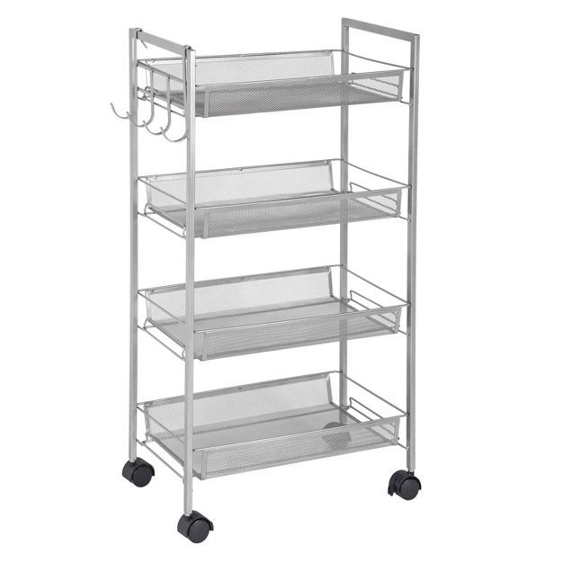 Greenway 4 Tier Mobile Storage Cart with Side Hooks | Target
