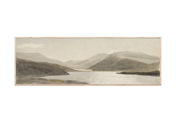 Long Landscape Painting Panoramic Art Print Instant - Etsy UK | Etsy (UK)