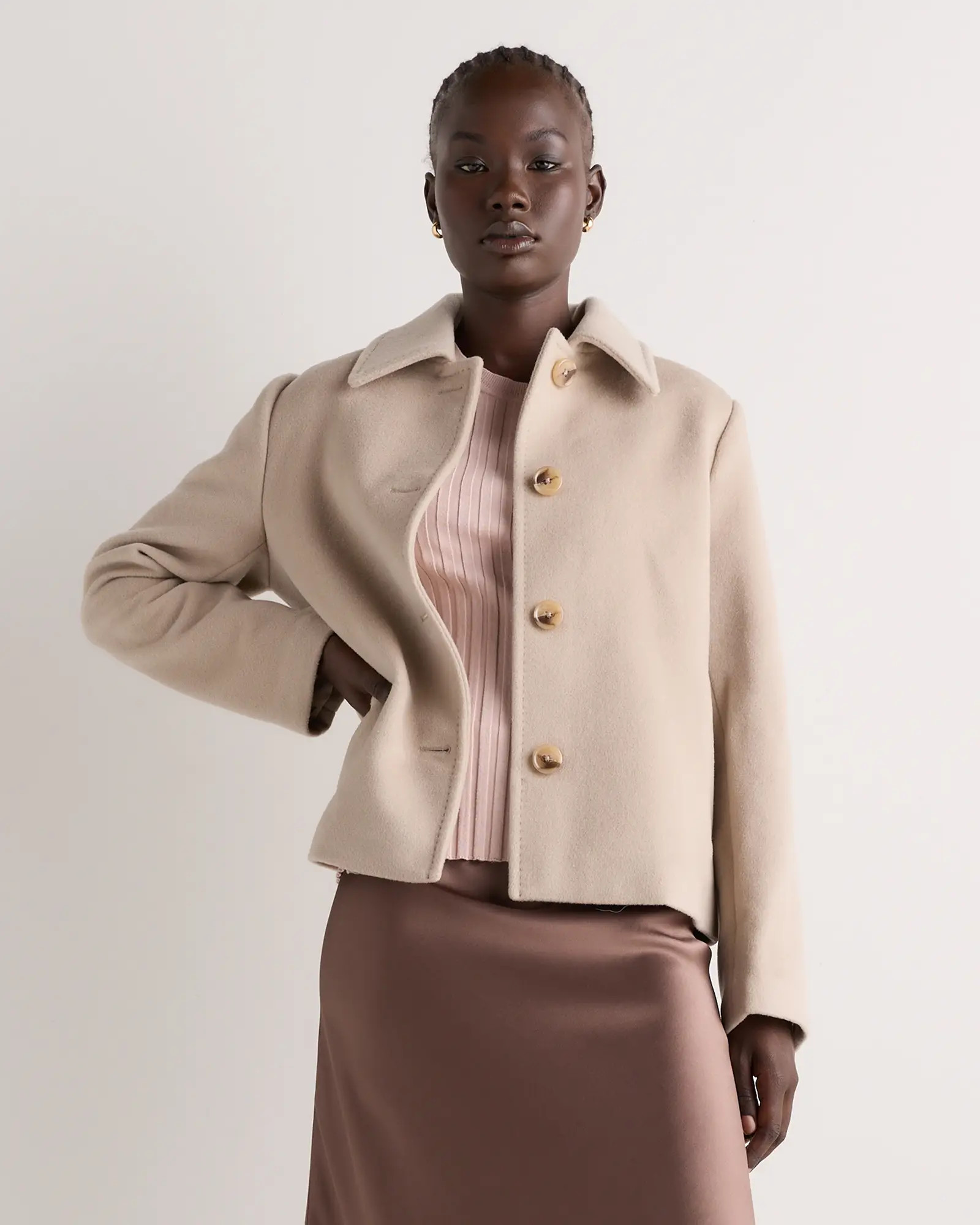 Wool Cashmere Short Coat | Quince