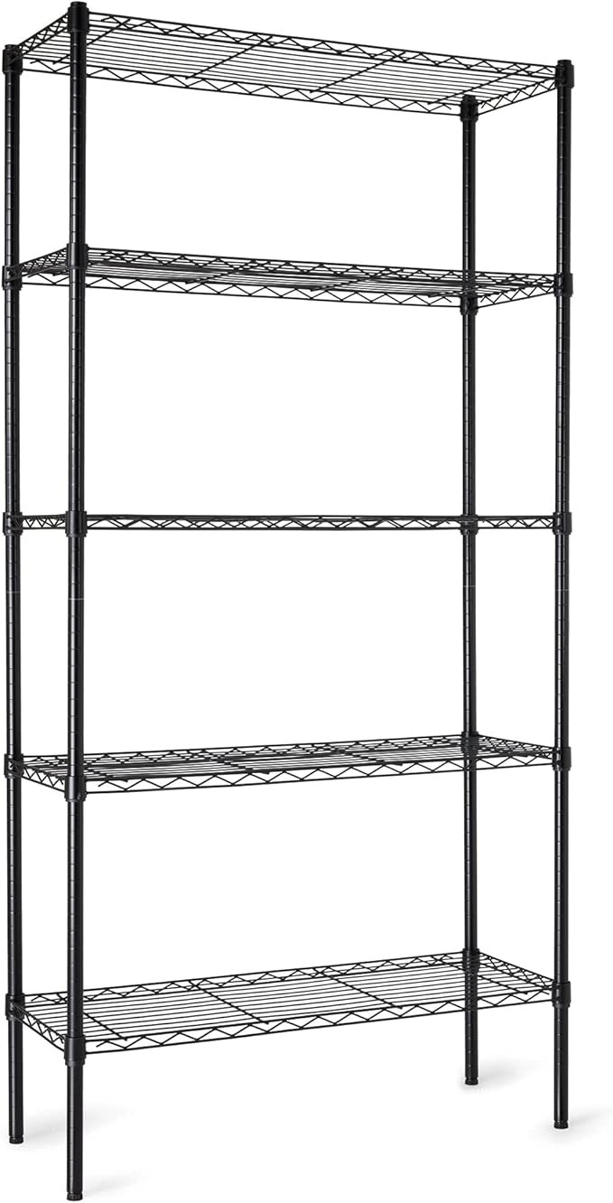 Amazon Basics 5-Shelf Adjustable Heavy Duty Steel Wire Rack Storage Shelving Organizer for Kitche... | Amazon (US)
