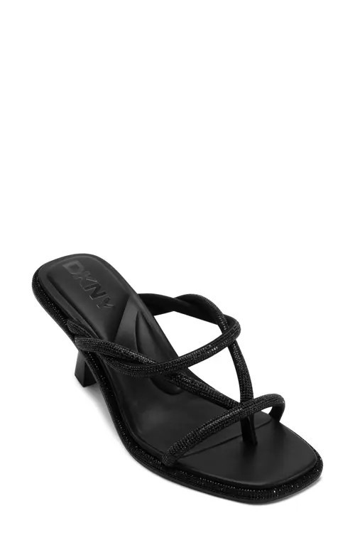DKNY Embellished Strappy Sandal in Black at Nordstrom, Size 8.5 | Nordstrom