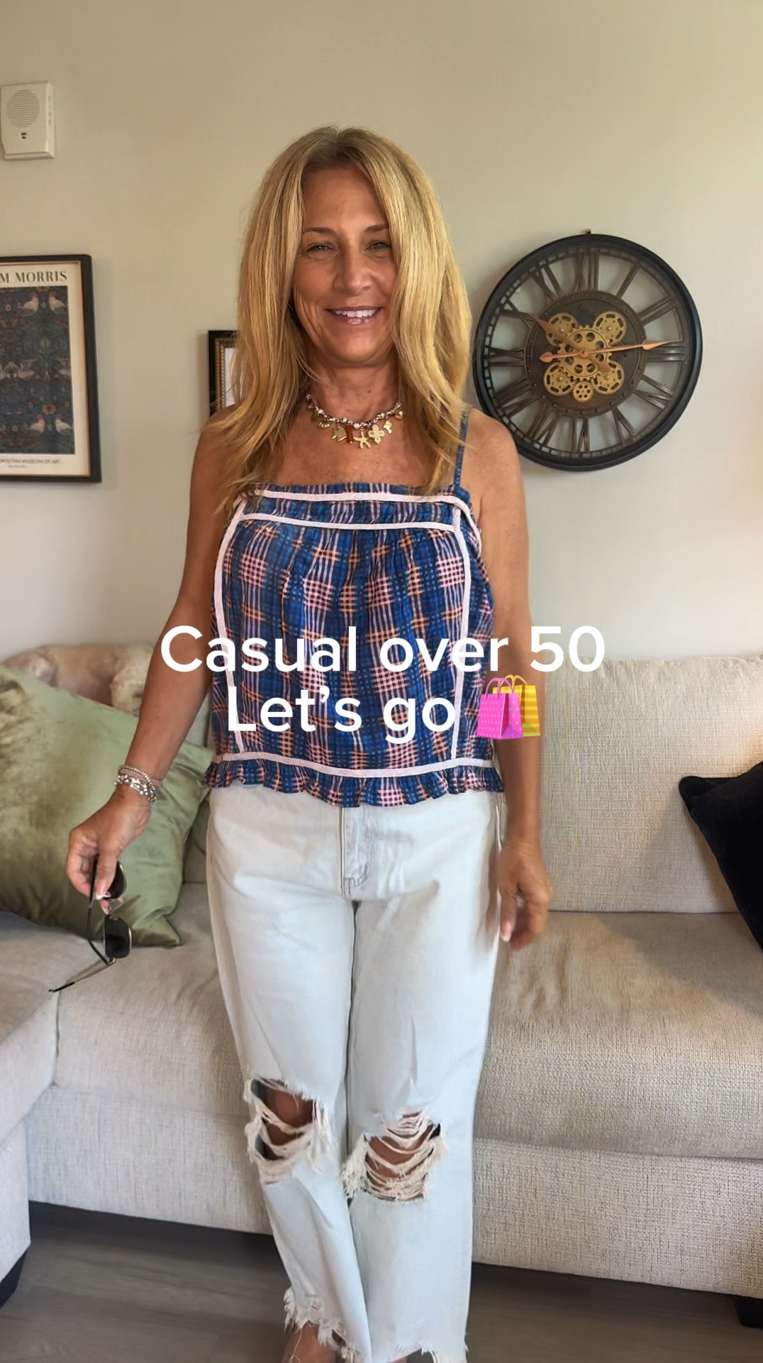 When casual girly hits different over 50. 💅😂
Flowy cami top. Ripped jeans. Sandals. Jewelry that does the heavy lifting. 😂
This is the outfit I threw on in 20 minutes and couldn’t stop getting compliments on. That’s the whole story. 💅 wearing size medium top
Everything linked on LTK — link in bio 👇
Anthropologie Cami Top | Anthropologie Jewelry | Frankie4 Sandals | Vervet Jeans | Casual Outfit Women Over 50 | Effortless Style Over 50 | Ripped Jeans Outfit | Summer Casual Outfit | Affordable Casual Style
#LTKStyleTip #LTKOver40 #LTKSeasonal #MartinisWithMary #CasualStyle #Over50Style #AnthropologieStyle #FrankieSandals #VervetJeans #CasualOver50 #summeroutfits 

#LTKootd #LTKdayinmylife #LTKgrwm