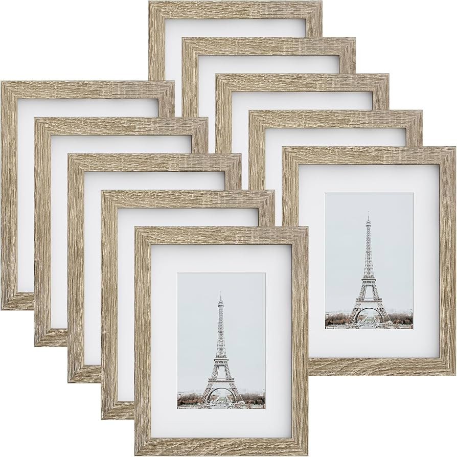 8x10 Picture Frame Set of 10, 10 Pack Collage Picture Frames with Display Pictures 5x7 with Mat o... | Amazon (US)