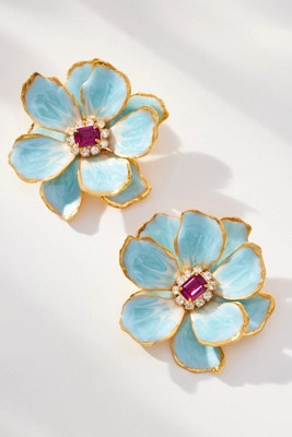 The Pink Reef Handpainted Earrings | Anthropologie (US)