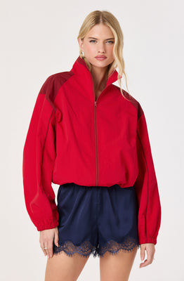 ASTR the Label | Cameo Colorblock  Windbreaker in Red |  Size XS | ASTR The Label (US)