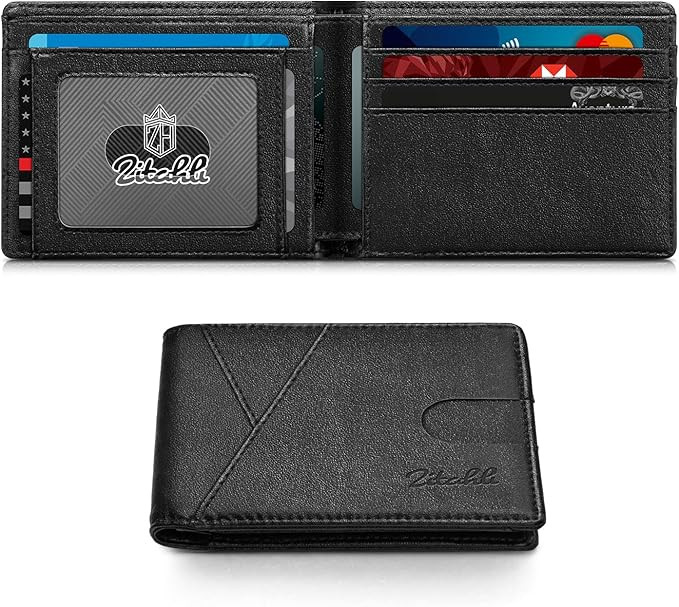 Zitahli Bifold Wallets for Men - Slim RFID Leather Credit Card Holder for 6-11 Cards, Minimalist ... | Amazon (US)