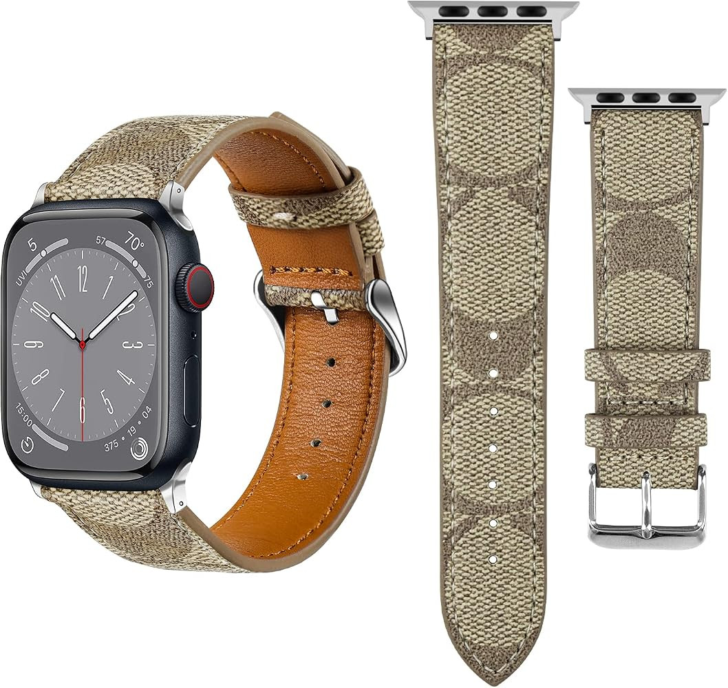 Leather Band Compatible with Apple Watch iWatch 38mm 40mm 41mm 42mm 44mm 45mm 49mm Women Men, Lux... | Amazon (US)