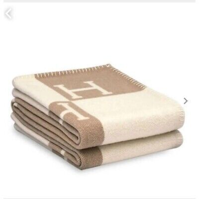 HERMES Paris Avalon Plaid Baby Blanket Throw Wool Cashmere 100 x 140cm w/Box  | eBay | eBay US