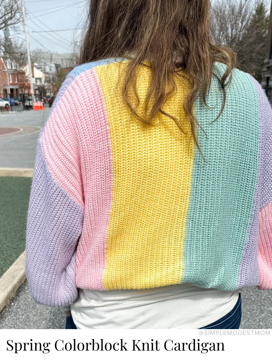 I received SO many compliments on this sweater cardigan the other Sunday at church - it is seriously just the most fun “Grandma-like” cardigan with big bold pops of pastel colors. I felt like an Easter egg in the BEST way.

#LTKFindsUnder50 #LTKSeasonal #LTKStyleTip