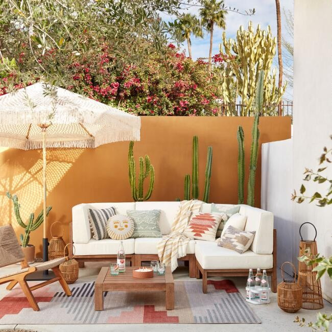 Natural Macrame 9 Ft Replacement Umbrella Canopy with Fringe | World Market