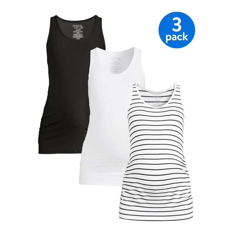 Time and Tru Women’s Maternity Tank Top, 3-Pack | Walmart (US)
