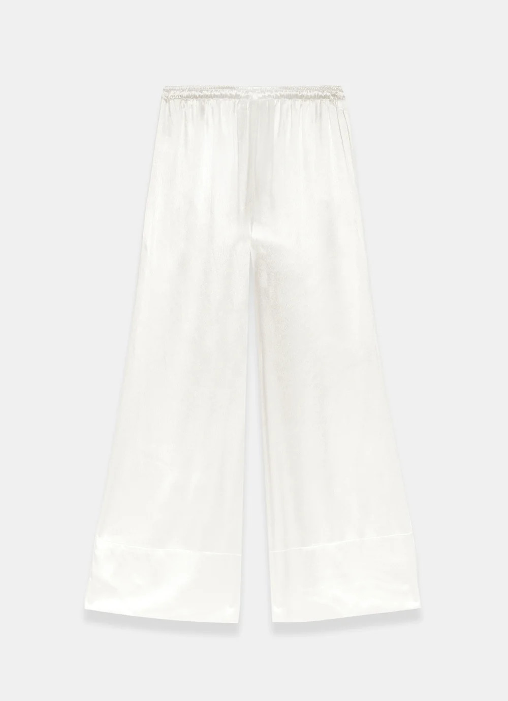 Cream Satin Wide Leg Trouser | Mint Velvet