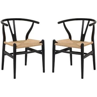 Poly and Bark Weave Chairs (Set of 2) - Black | Bed Bath & Beyond