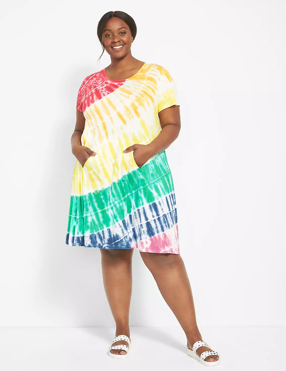 LIVI Short-Sleeve Dress - Pride Tie-Dye | LaneBryant | Lane Bryant (US)
