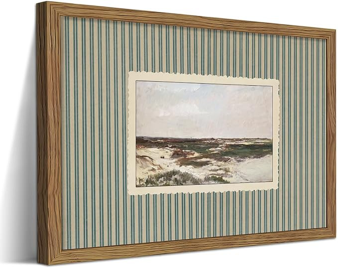 Framed Vintage Coastal Landscape Wall Art, Retro Seaside Artwork, 12x16in | Amazon (US)