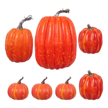 Hemoton 7PCS Halloween Simulated Pumpkin Model Decor Halloween Decorative Pumpkin Props | Walmart (US)