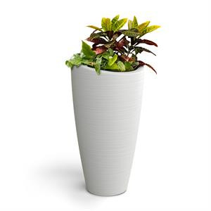 Mayne Modesto Polyethylene Resin 32" Tall Modern Planter in White | Cymax