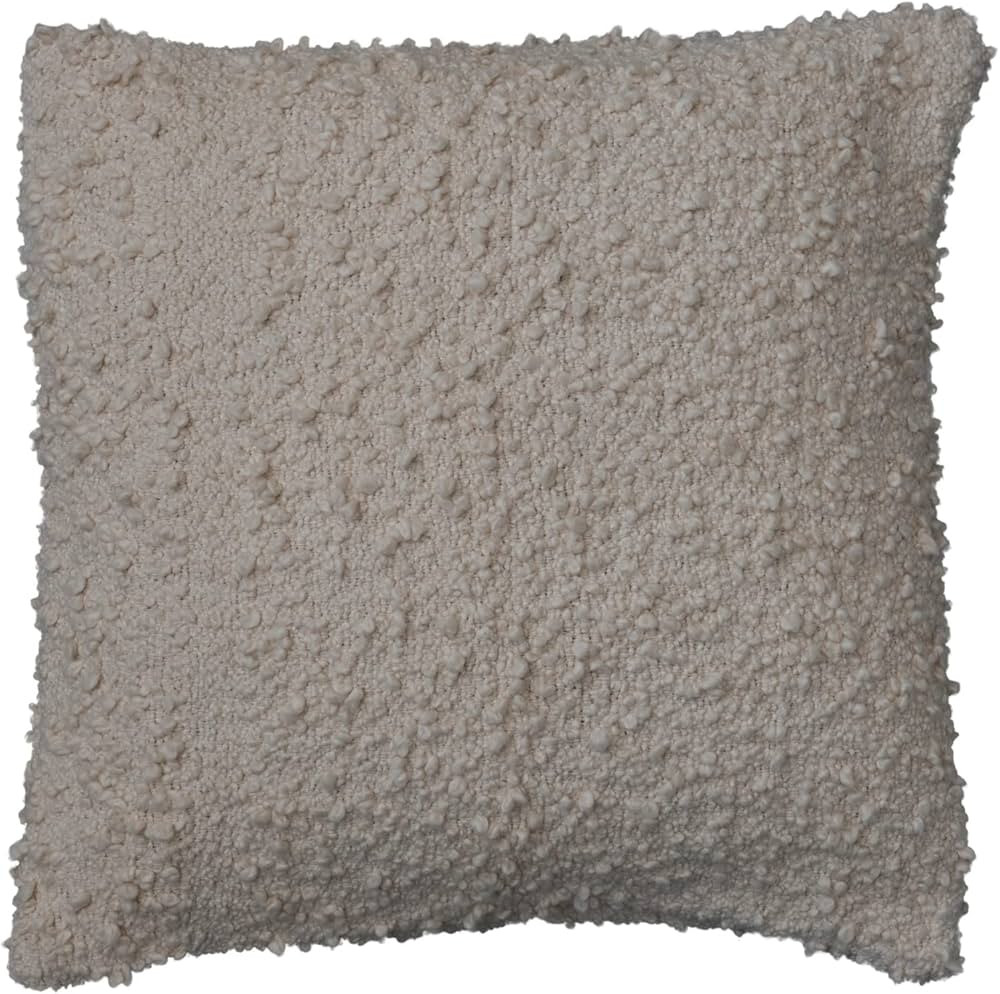 Creative Co-Op Cotton Boucle Throw, Cream Pillow Cover | Amazon (US)