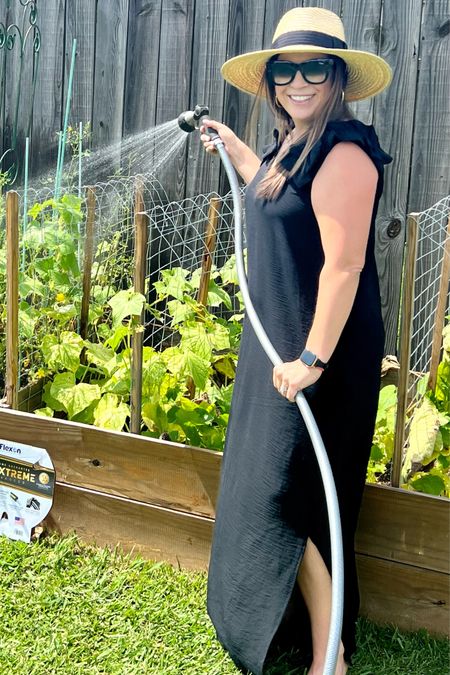 Gardening season is here. A black maxi is a must-have for spring and summer. And this hat is my favorite for sun protection. The quality is great and it goes with everything! 

#LTKfindsunder100 #LTKSeasonal #LTKstyletip