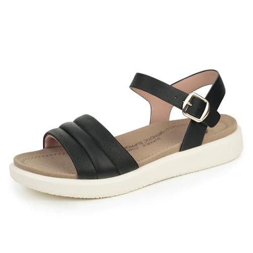ORTOREX Women Arch Support Sandals Orthopedic Walking Sandals Comfortable Sandals (6.5,Black) | Amazon (US)