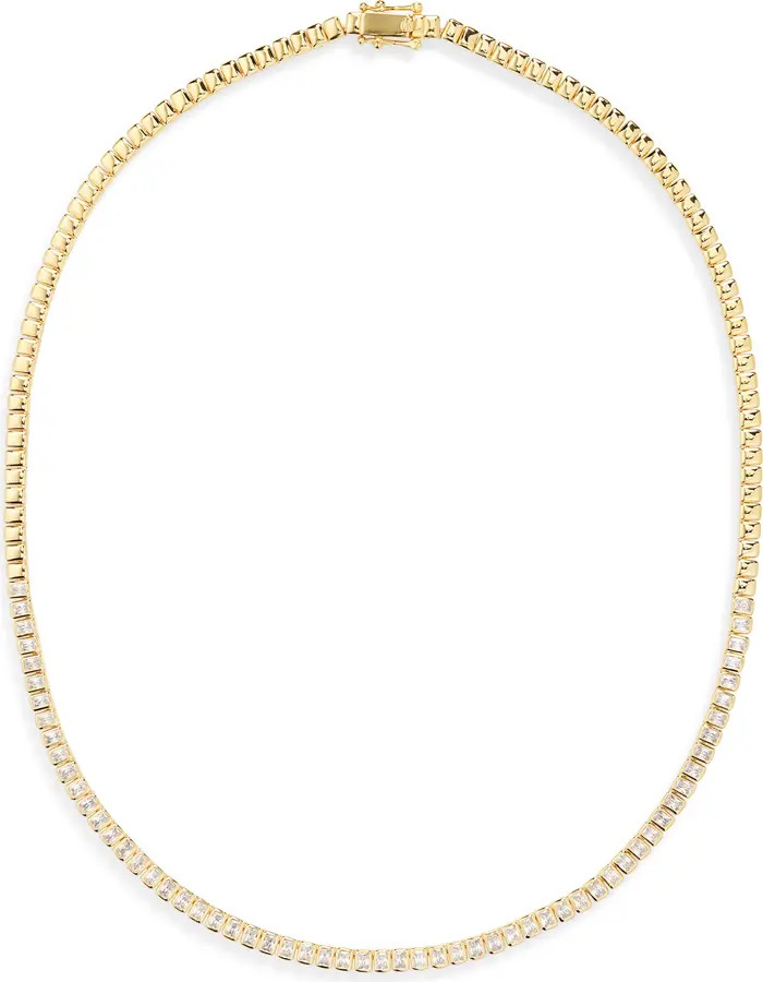 Nordstrom Baguette Cubic Zirconia Bezel Tennis Necklace | Nordstrom | Nordstrom