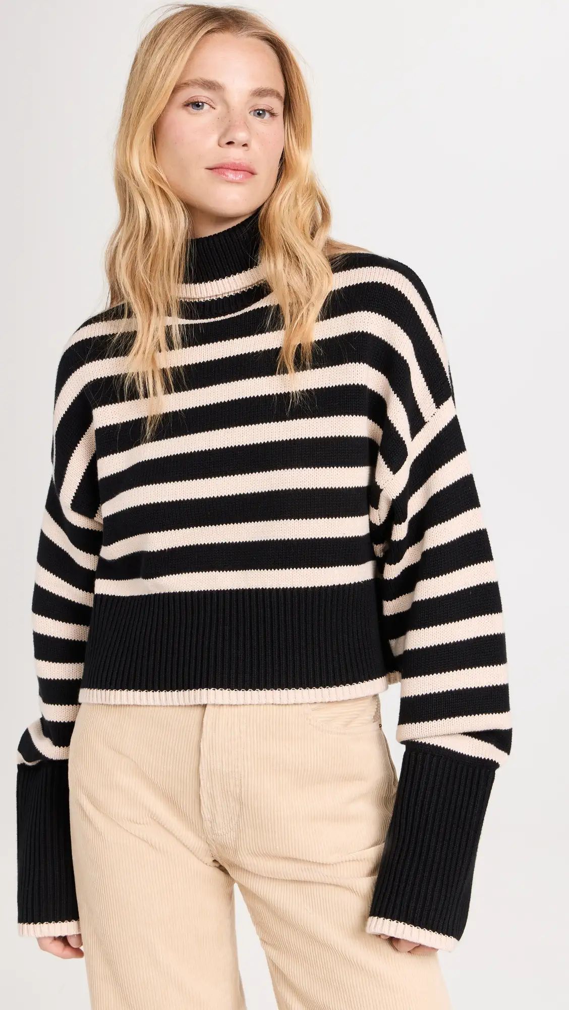 Denimist Cropped Sailor Stripe Turtleneck Sweater | Shopbop | Shopbop