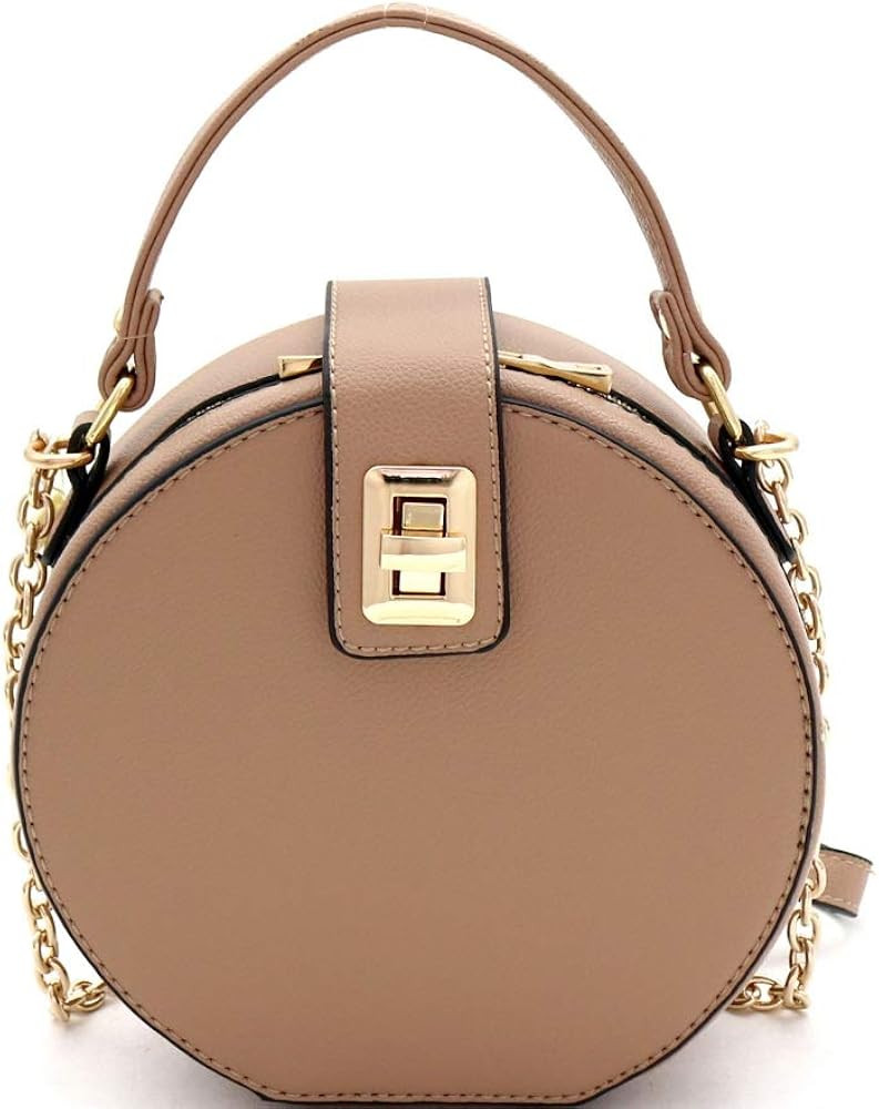 Medium Top-Handle Bow Quilted Neon Checker Vegan Leather Round Satchel Crossbody | Amazon (US)