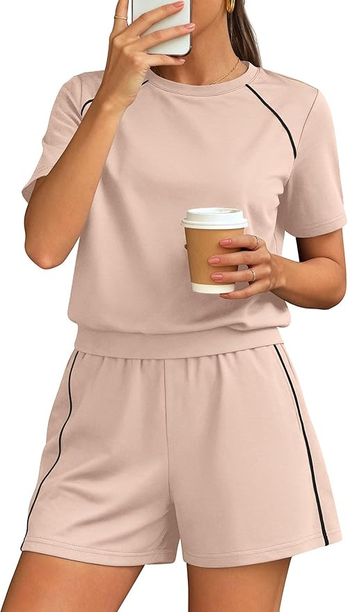 PRETTYGARDEN Sweatsuits Women 2 Piece Outfit 2026 Summer Lounge Shorts Sets Matching Spring Trave... | Amazon (US)