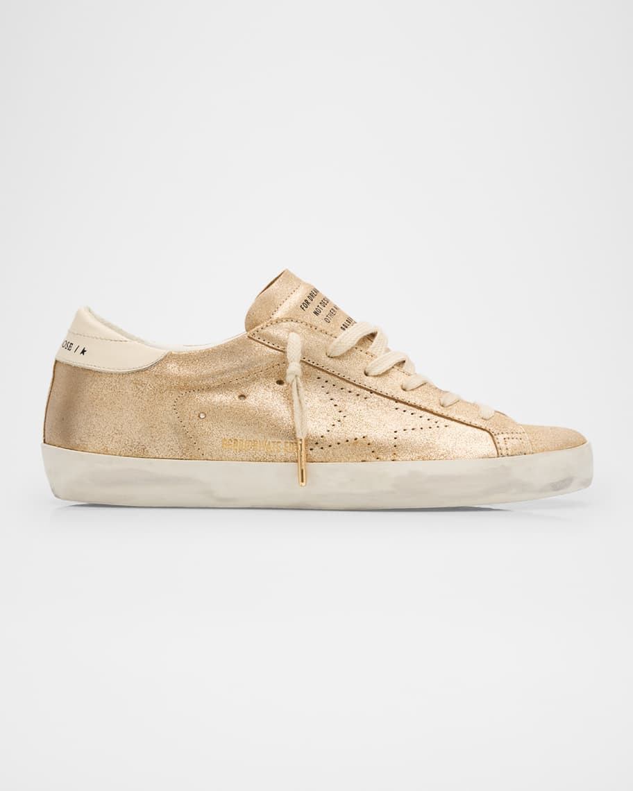 Super-Star Glitter Suede Low-Top Sneakers | Neiman Marcus