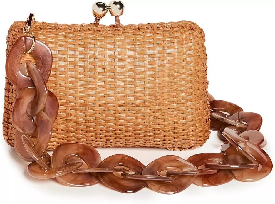 Serpui Marie Wicker Heart Bag