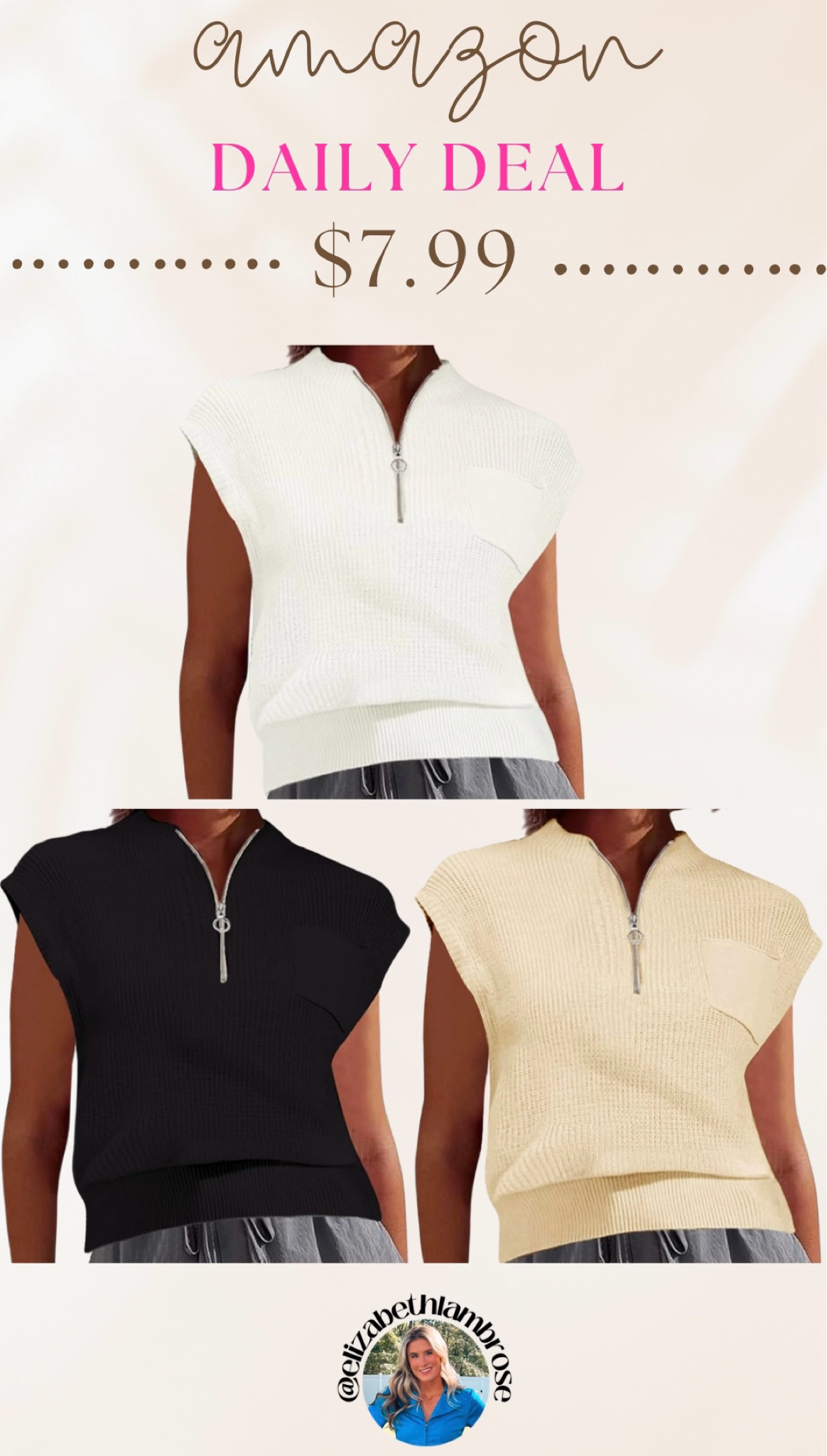 amazon daily deal!!
quarter zip sweater moment for a great price! 


#LTKSaleAlert #LTKSeasonal #LTKU